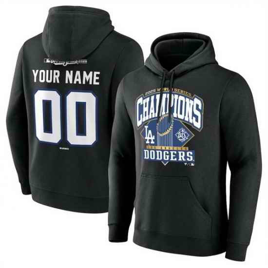 Men Los Angeles Dodgers Black 2025 World Series Champions Custom Black Name  26 Number Hoodie